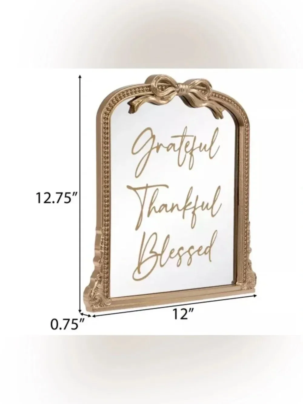 Grateful Thankful Blessed Gold Wall Art